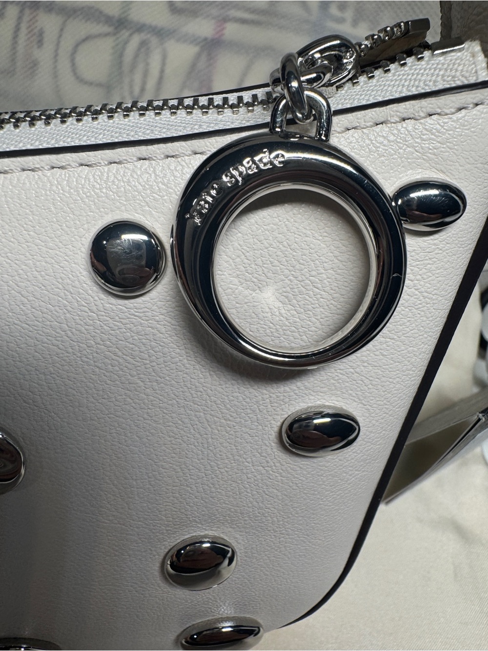 kate spade White halo NWT Leather Studded Crossbody Bag - Picture 10 of 10